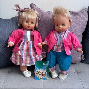 Vintage FAMOSA RARE Twin Baby Dolls, vinyl, made in Spain. 17 in. EXC condition